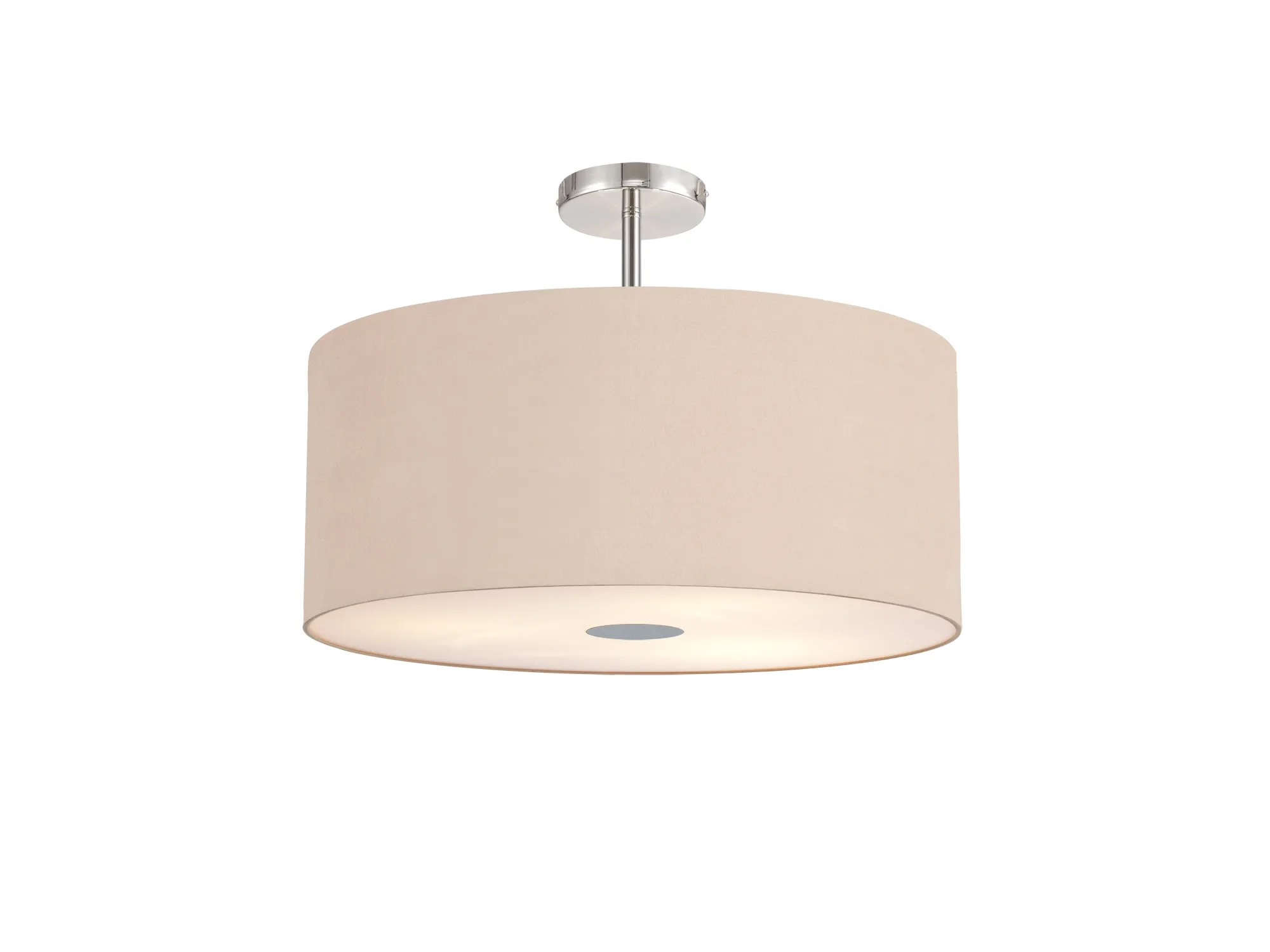 DK0494  Baymont 60cm, Drop Flush 5 Light Polished Chrome, Antique Gold/Ruby, Frosted Diffuser
